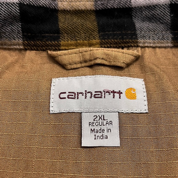 Carhartt Men's 2XL Rugged Flex Canvas Fleece Lined Snap Front Jacket - Picture 3 of 10